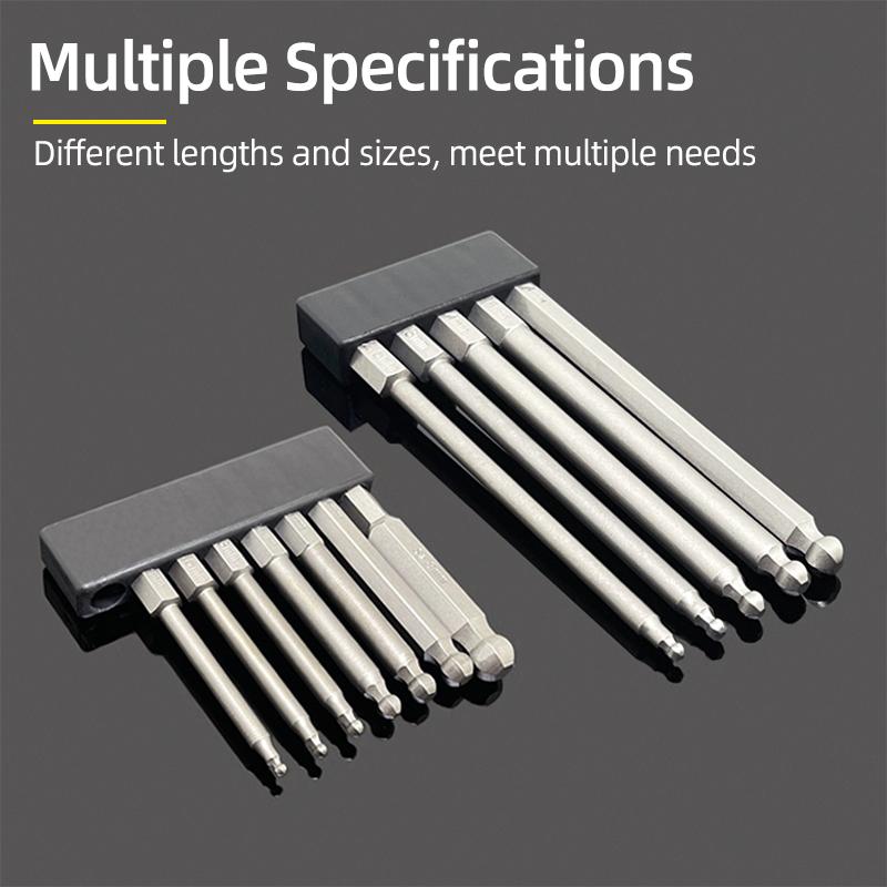 Ball End Hex Screwdriver Bits Set 1/4” Inch Screw Driver Drill Bit Shank Magnetic S2 Steel 65/100mm Ratchet Wrench Hand Tools