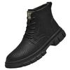 Men's Shoes Autumn New Casual Big Head Leather Shoes Men's Trend High-top Retro Tooling Boots Fashion Locomotive Leather Boots