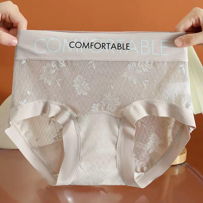 2025 Kant Hoge Taille Dames Sexy Antibacterieel Zijde Kruisje Driehoek Slipje