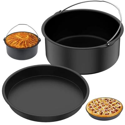 6/7/8 Inch Round Cake Mold, Non-Stick Baking Pan with Handles, Air Fryer & Oven Safe Bakeware for Pizza, Cakes & Desserts