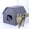 Easy Assembly Insulated Cats House for Outdoor Use in Winter Waterproof Shelter Warm House for Outdoor Strays