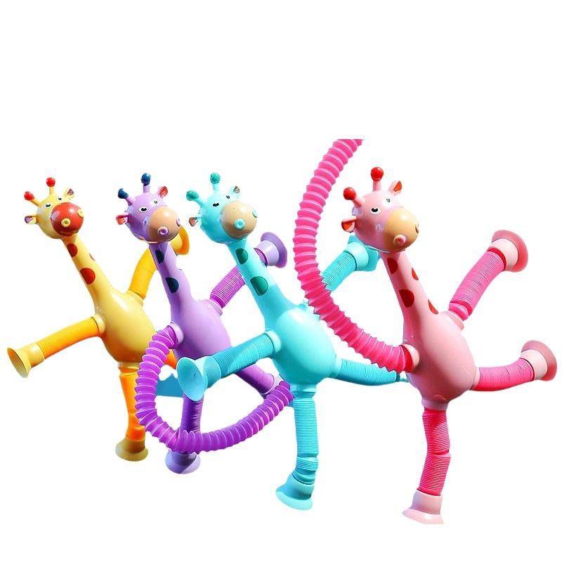 Luminous Telescopic Giraffe Robot Toy with Suction Cup - Creative and Educational Kids' Cartoon Toy