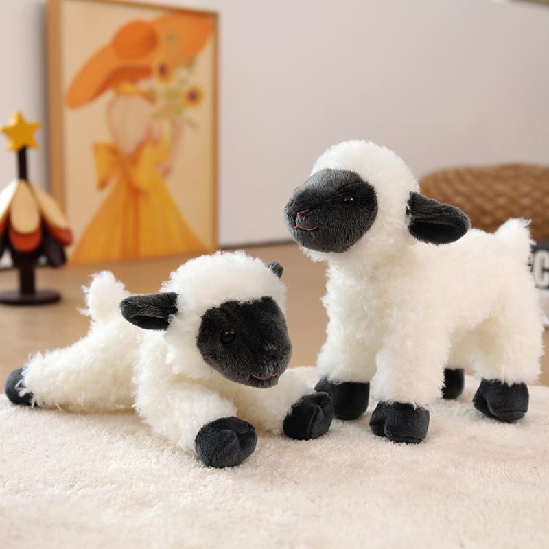 20Cm Cartoon Stand Lying Little Lamb Plush Toys Dolls Girls Boy Companion Stuffed Dolls Kawaii Fluffy Sheep Plush Dolls Toy Gift