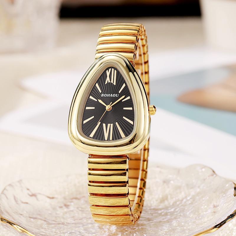 Luxury Ladies Snake Dial Quartz Watch High-quality Gold Ladies Elastic Strap Wristwatch Clock Relogio Feminino Dropshipping Gift