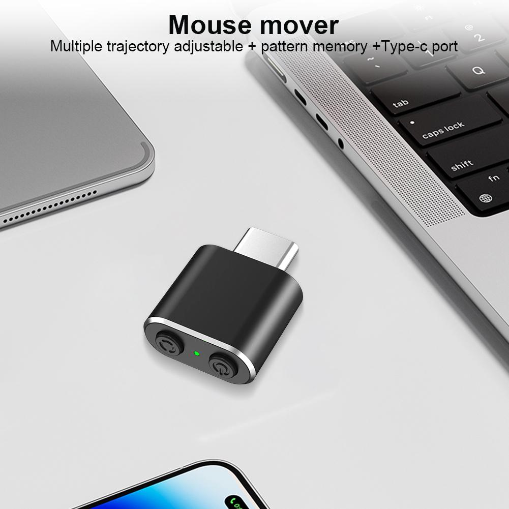 USB C Automatic Mouse Shaker with Switch Button Undetectable Automatic Wiggler Driver-Free Mouse Moving Device PC Accessories