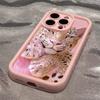 Pink diamond studded tiger pattern phone case suitable for iPhone 17 16 15 14 13 12 11 Pro/Max/Plus anti drop and shockproof