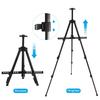 PATIKIL Painting Easel Stand, 17" to 66" Adjustable Aluminum Metal Tripod Artist Display Easel for Table/Flow Painting, with Portable Bag, Black