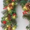 2.7m PVC Christmas Decoration Pine Cone Berry Cane Artificial Rattan for Party Mall Door Hanging Decoration New Year Christmas