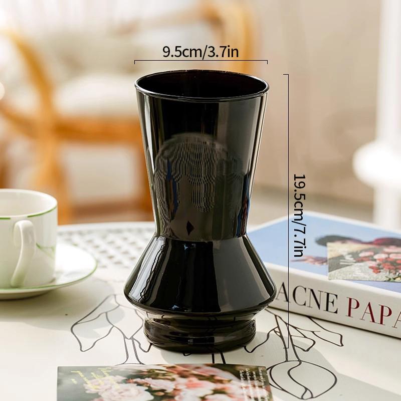 Creamy Color Glass Vase Hydroponic Flower Vase Transparent Plant Pots Dinning Living Room Decorative Vases Home Office Decor