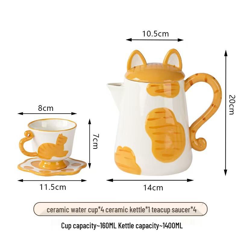 Cute Cat Ceramic Drinkware Set