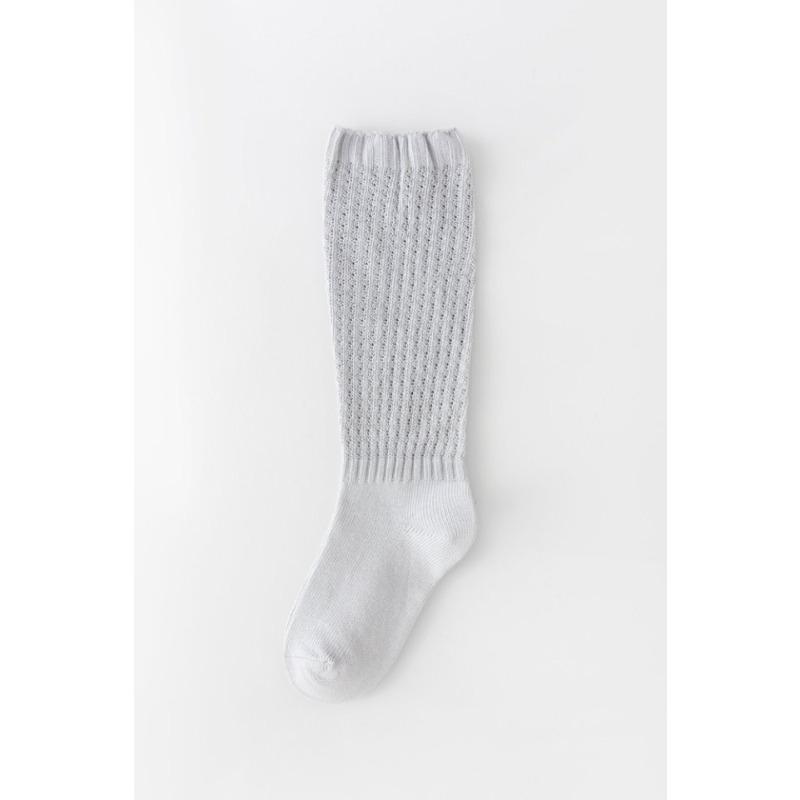 Autumn and Winter Hollowed-out Fishing Net Slimming and Long Calf Women's Socks, Half-leg Mid-calf Socks, Lantern Wide-body Pile Long Socks