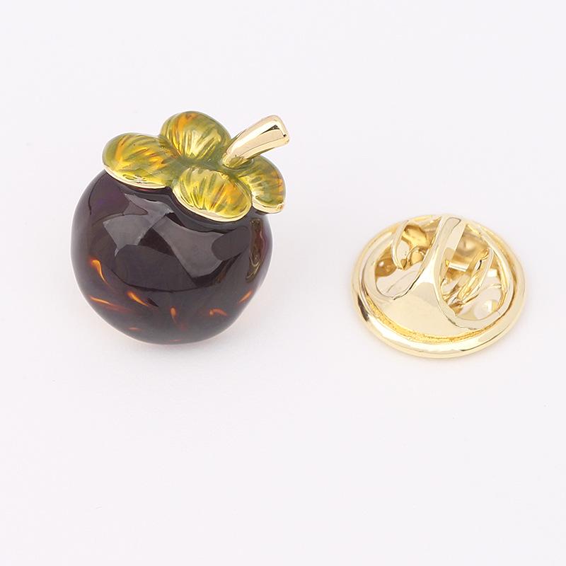 Japanese Cute Fruit Enamel Brooch: Peach & Cherry Lapel Pin