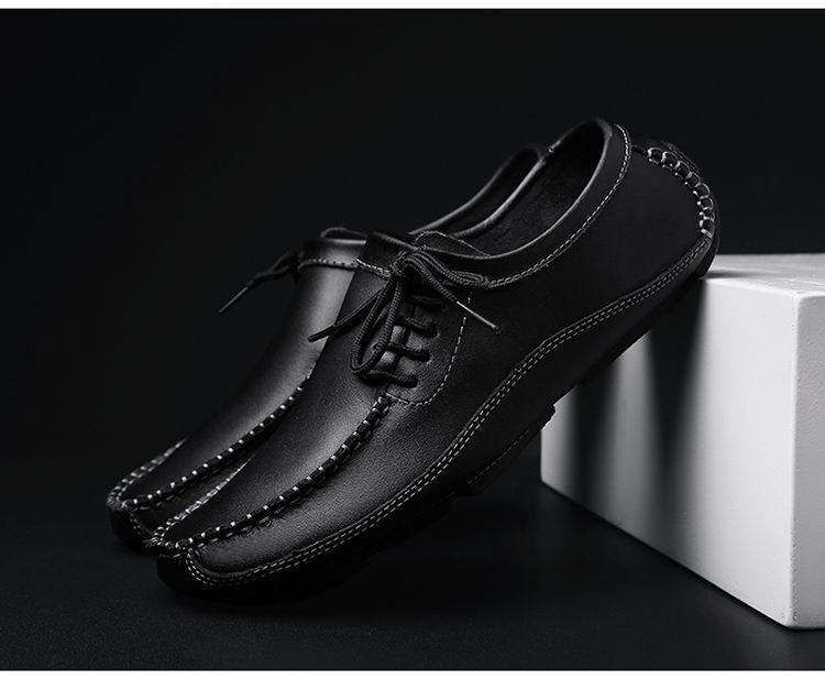 Men's Genuine Leather Driving Loafers - Wide Fit, Autumn/Winter Casual Korean Style