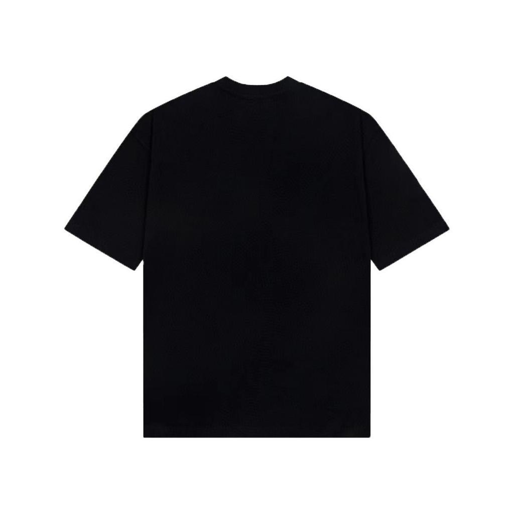 UNSHACKLED Modna Marka Amerykański Luźny Miąższ Koszulka z Krótkim Rękawem Para Mocny Nadruk Okrągły Dekolt Top Męski Yang Zheng