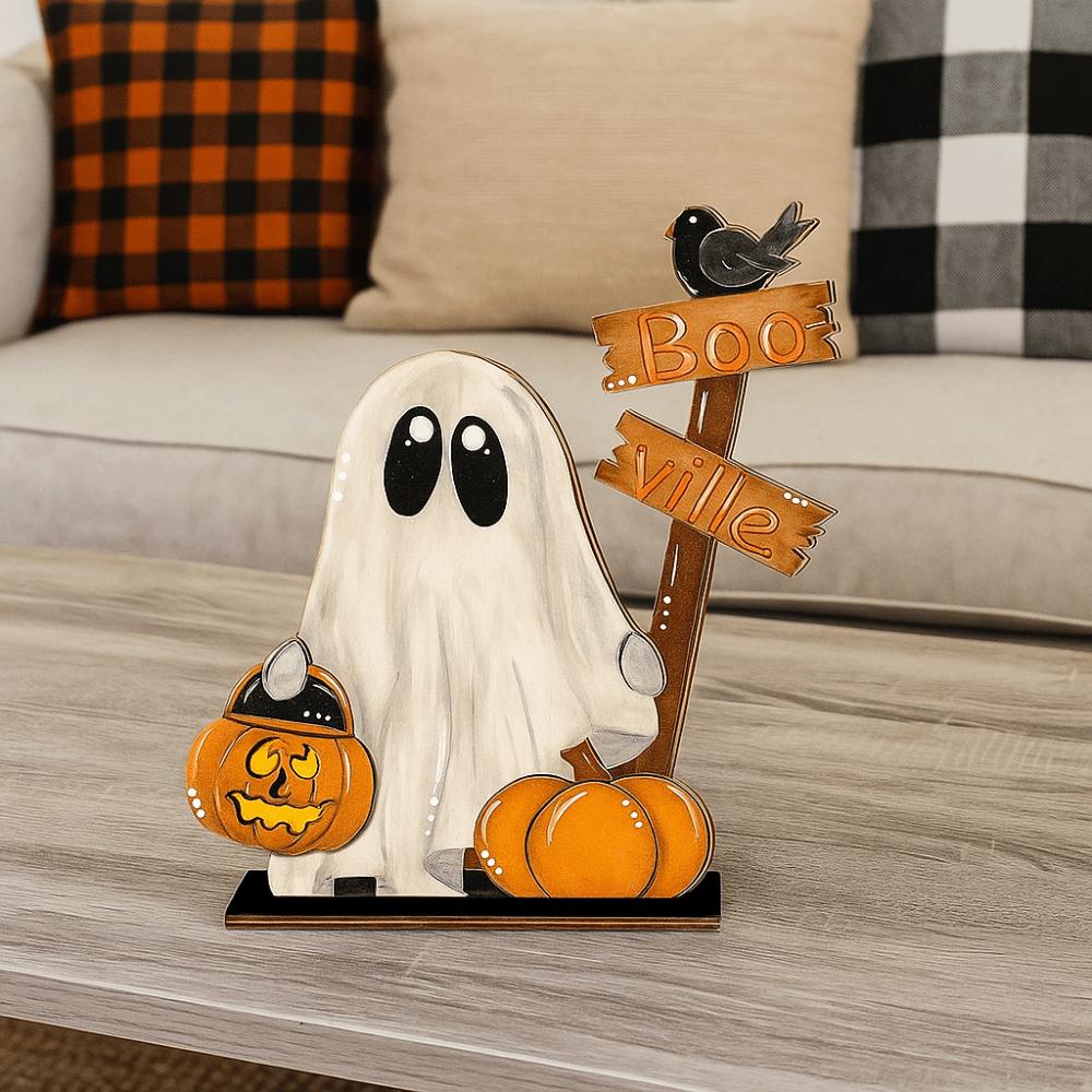 Ghost Pattern Pumpkin Ghost Ornament Handmade Halloween Pumpkin Ornament  Party Supplies