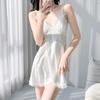French sexy lace nightgown women, suspender nightgown nightgown two-piece set, breathable in summer and can be worn outside loungewear