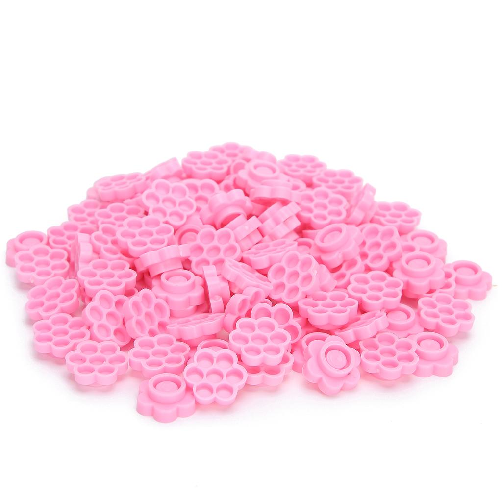 500pcs Eyelash Extension Glue Holder Flower Shaped Eyelash Grafting Glue Cup Pink