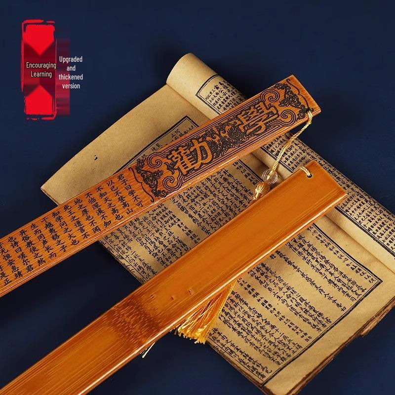 Bamboo Teaching Ruler for Women with Di Zi Gui Persuasion and Famous Articles