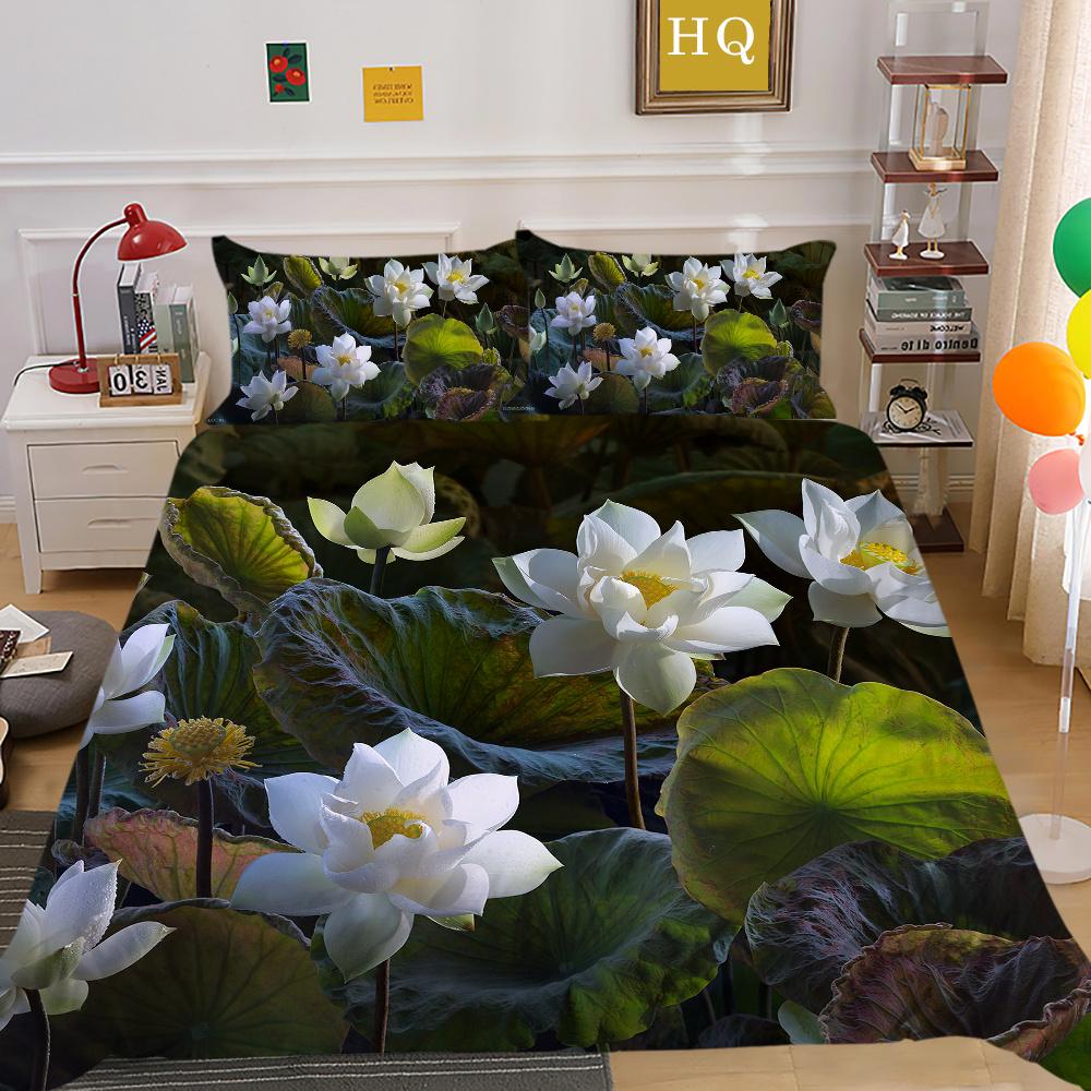 Blumen Bedruckter Bettwäschebezug Twin Size Polyester Tagesdecken Frau Luxus Hochwertige Heimbettwäsche