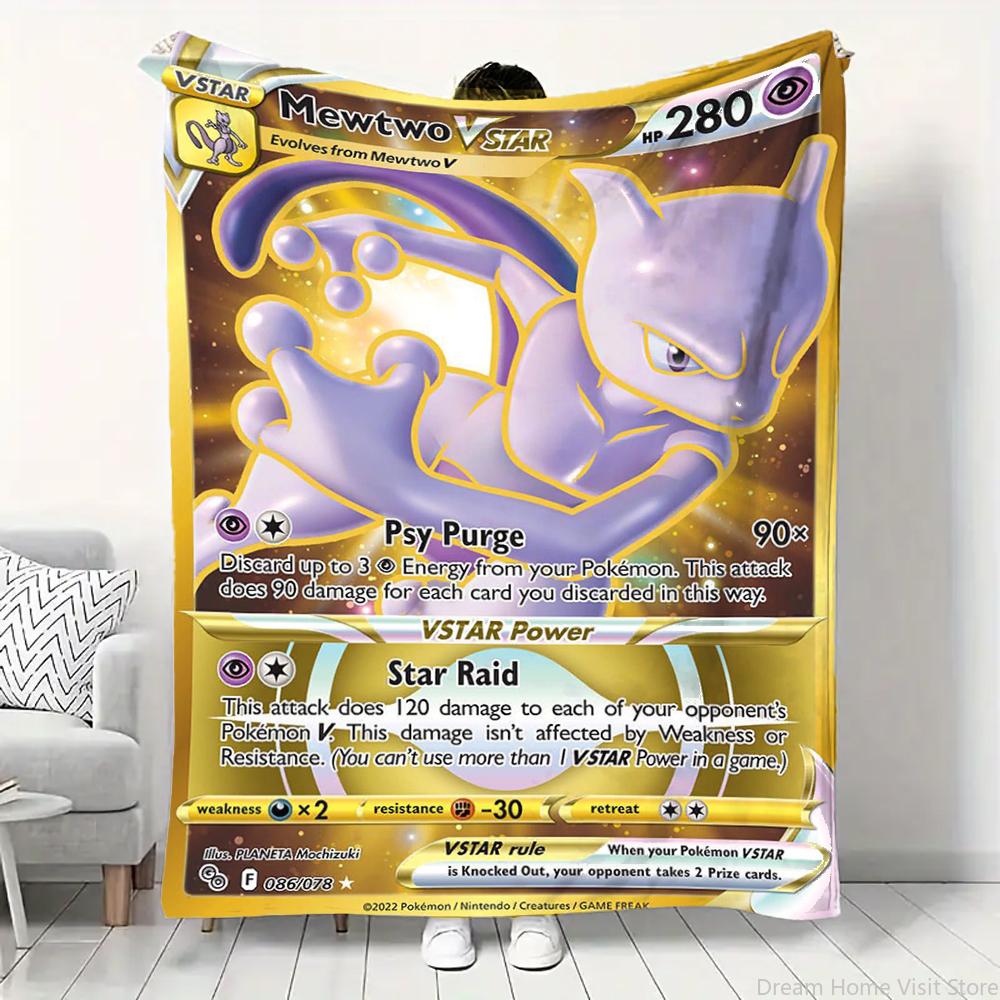 Pokemon Cartoon Kaart Pikachu Flanellen Deken Figuren Huis Bank Lunchpauze Dekens Kinderen Student Deken Slaaphoes Kinderen Cadeau