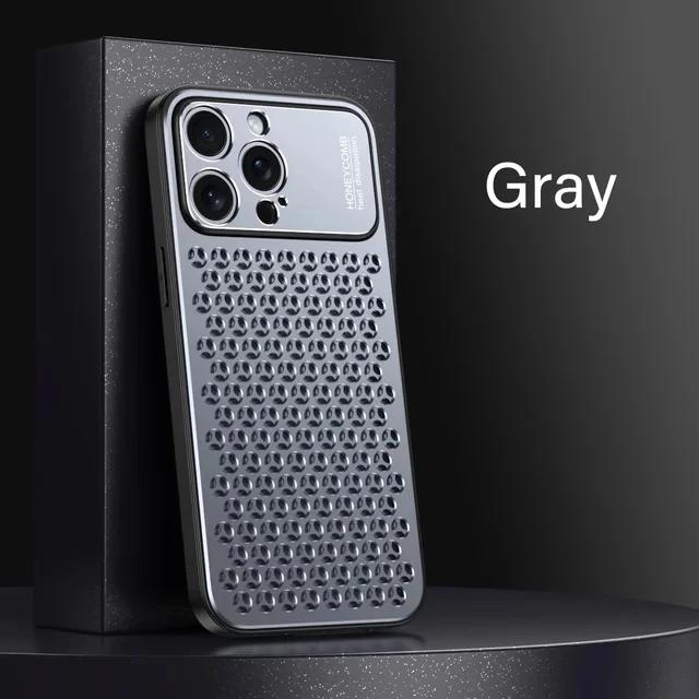 Aluminum Alloy Phone Case For 17 16 15 14 13 Pro Max Metal Breathable Back Cover