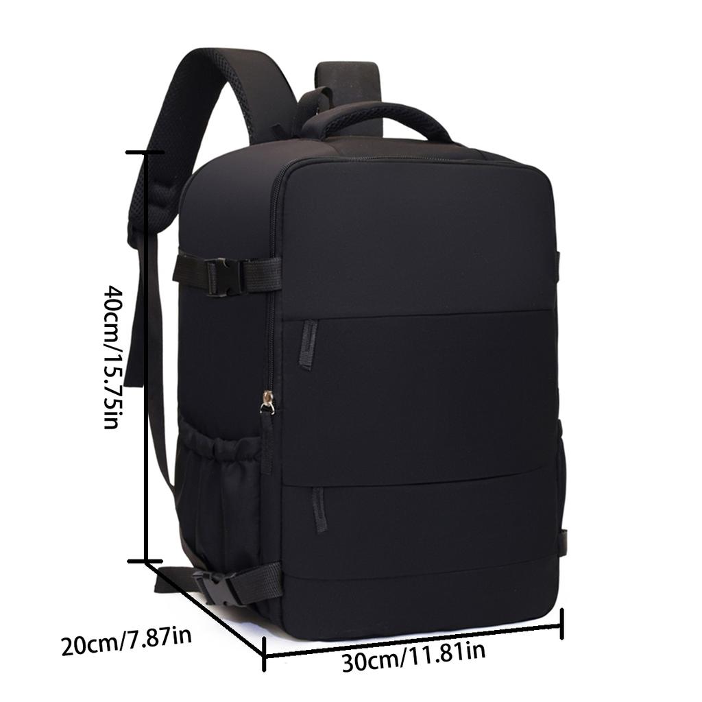 Unisex Oxford Backpack Travel Bag With Shoe Compartment Large Capacity Dual Zippers Padding Ventilated Back Panel For Daily Use