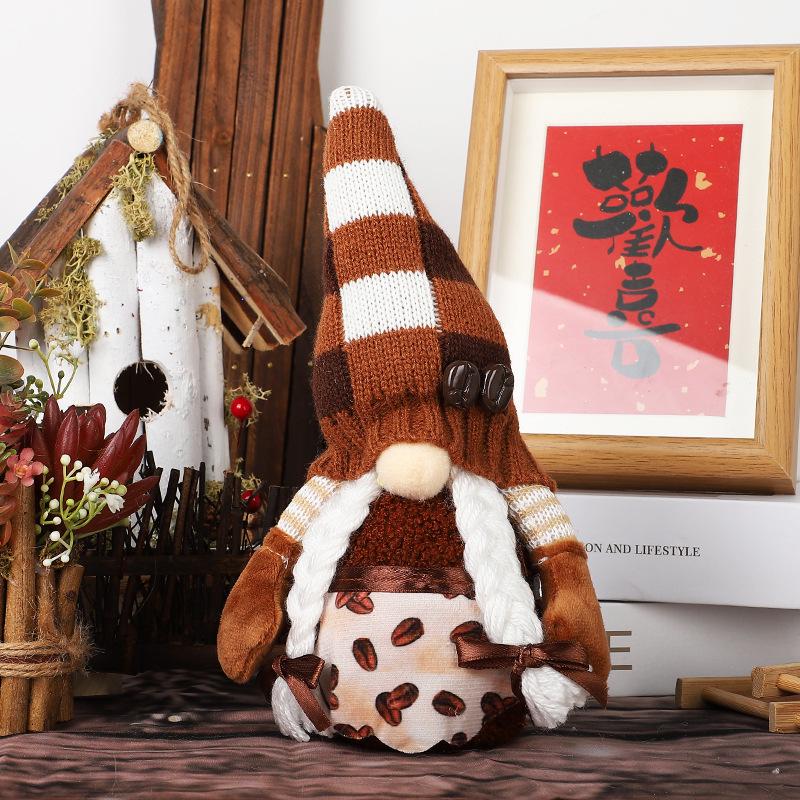 European-Style Rudolph Faceless Doll Ornament - Standing Christmas Coffee Decor