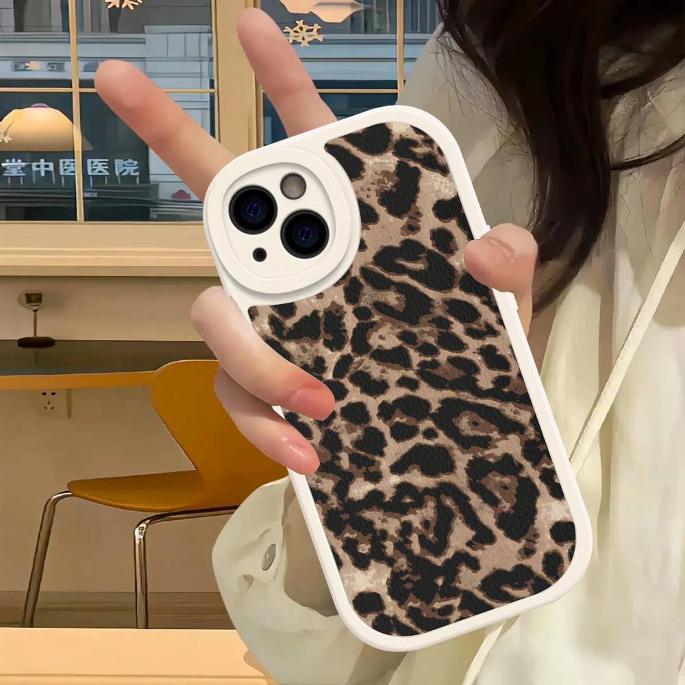 Leopard Cheetah Print Phone Case For IPhone 16 15 14 13 12 11 Pro Max Plus Mini Leather Cover
