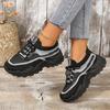 Women's Breathable Woven Sneakers - Lightweight Casual Platform Running Shoes Low-Top Lace-Up Desig Ladies Sneakers