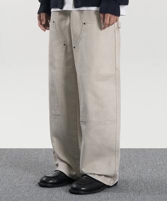 EXCONTAINER Double Knee Carpenter Garment Dyed Pants (Greige)