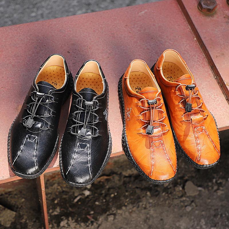 Übergröße Frühling Neue Herren Lederschuhe Trendige Lässige Trendschuhe Weiches Leder Atmungsaktiv