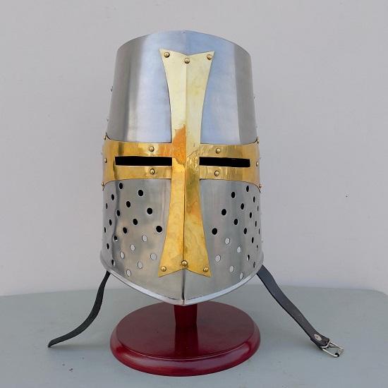 

Handmade Crusader Knight Helmet Medieval Templar Steel