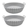 Lifuncren New Tempura Paper Airfryer Liner Pack of 2 Reusable Air Fryer Paper Inner Diameter 17cm with Handle Air Fryer Silicone Pot Heat Resistant