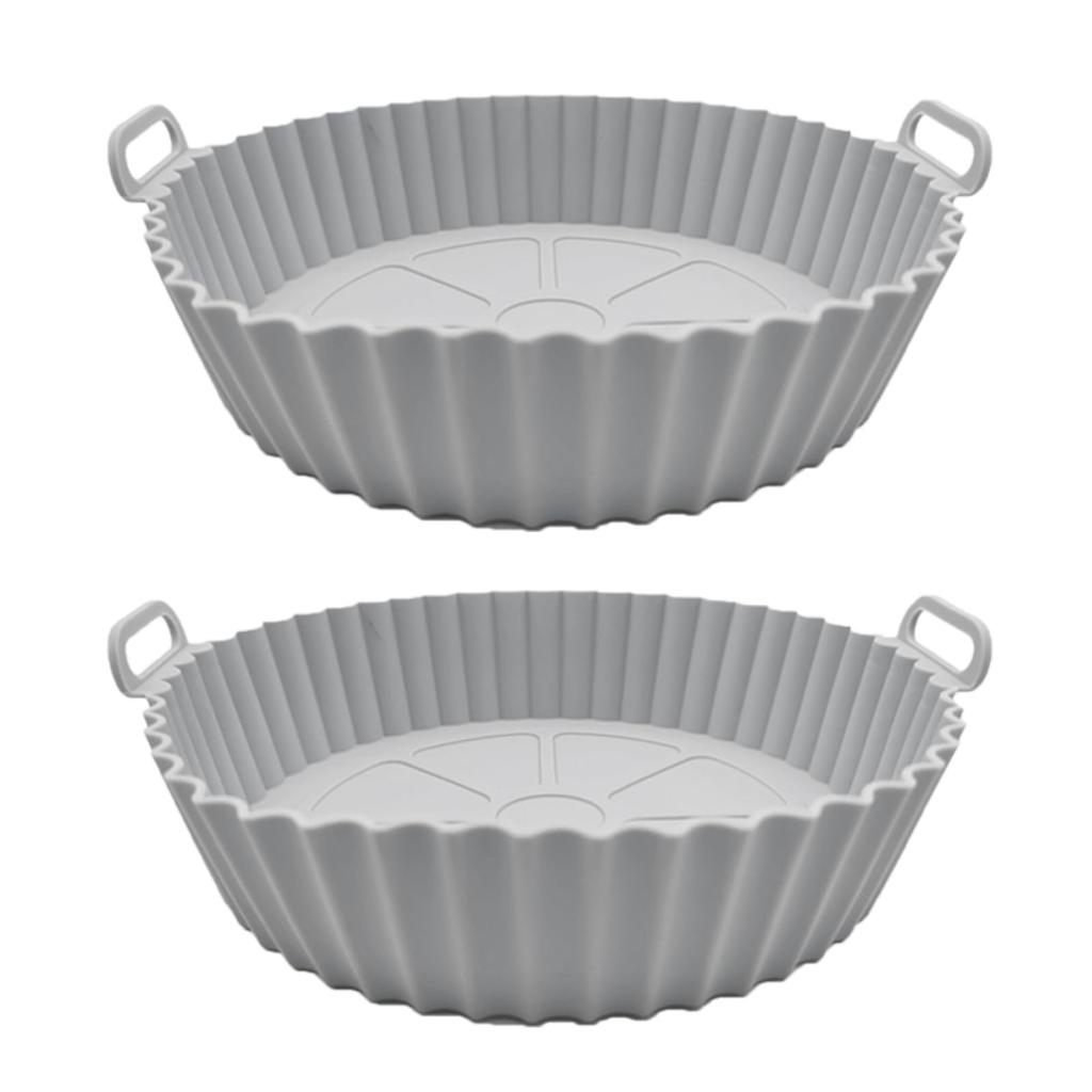 Lifuncren New Tempura Paper Airfryer Liner Pack of 2 Reusable Air Fryer Paper Inner Diameter 17cm with Handle Air Fryer Silicone Pot Heat Resistant