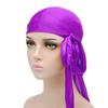 Unisex Adult Satin Long Tail Doo Rag Durag Bandanas Cap Pirate Hat Turban Men Hip Hop Headband Biker Headwrap Women Headwear