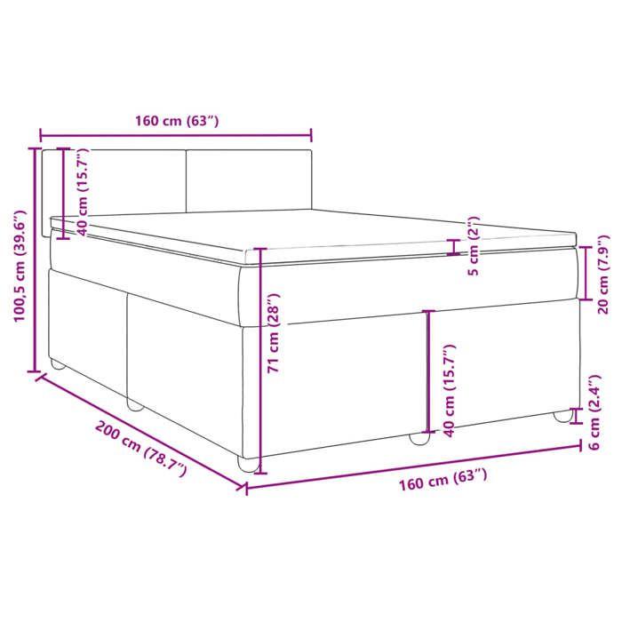 VidaXL Sommier à lattes de lit avec matelas Taupe 160x200 cm Tissu 3289028