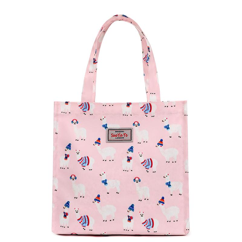 Women's Large Capacity Letter Print Handbag Nylon Shoulder Bag Student Tote Bag