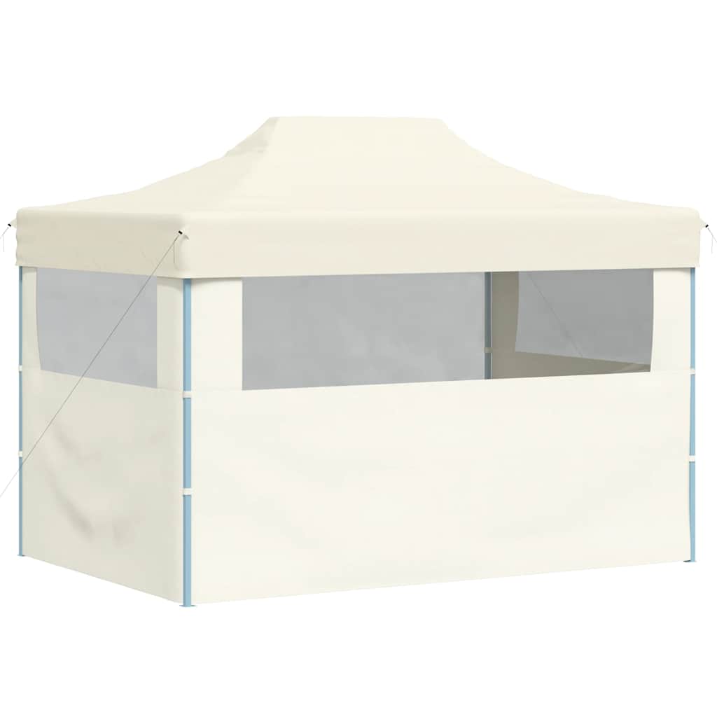 vidaXL Profi-Partyzelt Faltbar mit 3 Seitenwänden 3×4m Stahl Creme
