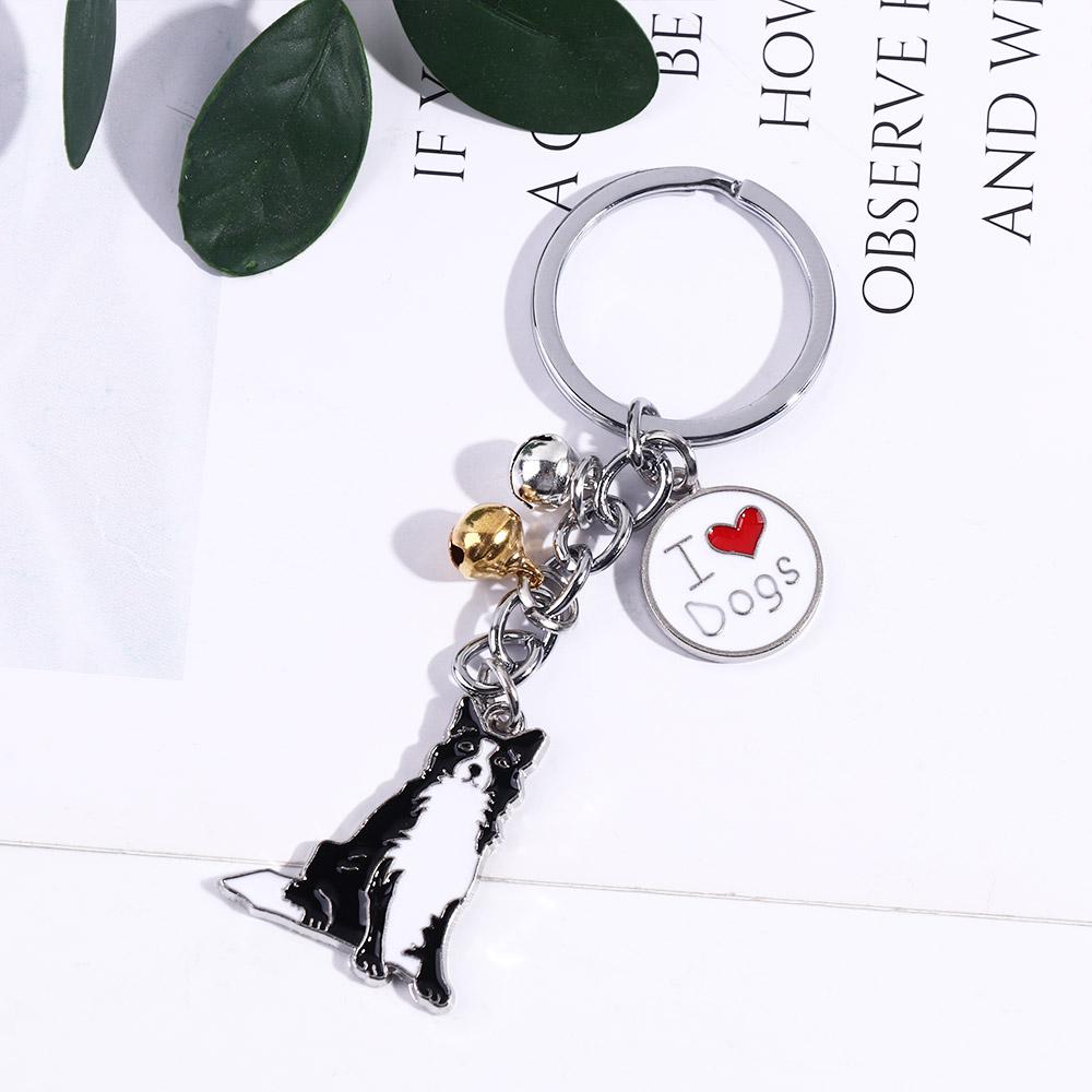 Animal Bell Enamel Golden Retriever Maltese Dog Pendant Dog Keychain Pet Keychain Pet Keyring