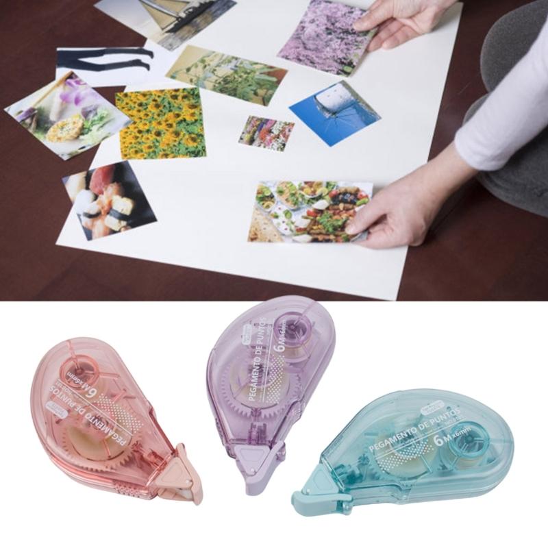 6Pcs Repositionable Adhesive Tape Roller 6mmX6M Double-Side Tape Runner For Card Making Scrapbooking Album 36M In Total