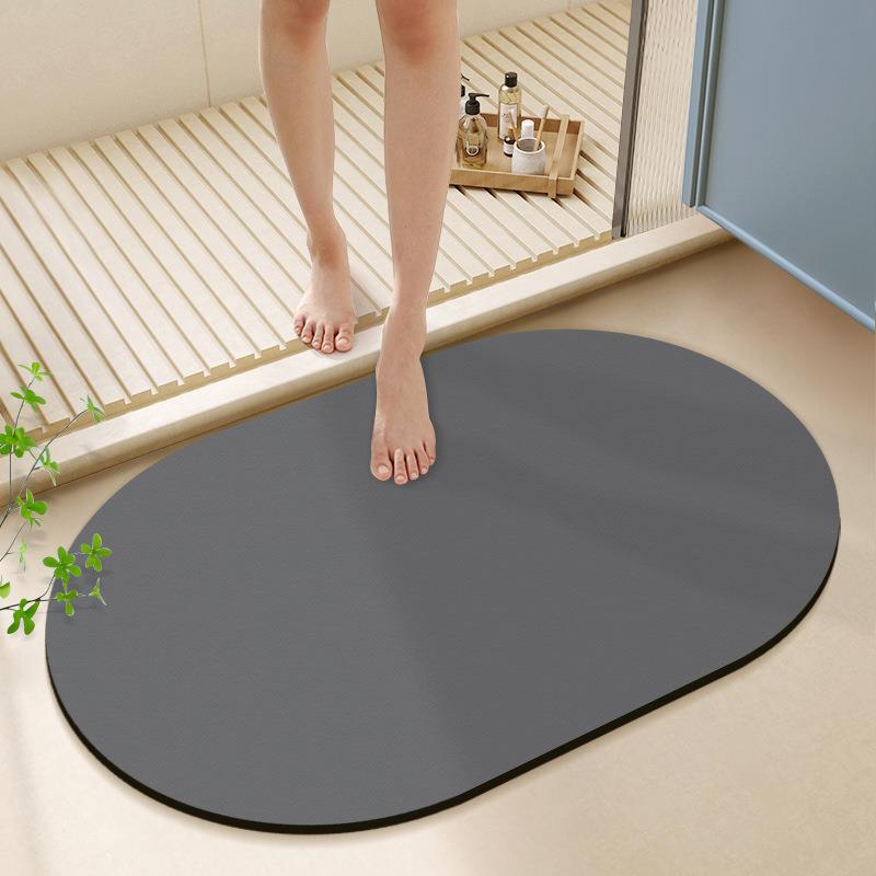 Modern Simple Diatom Mud Floor Mat Household Solid Color Water-Absorbing Quick-Drying Dirt-Resistant Floor Mat Bathroom Non-Slip Floor Mat