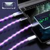 Three-in-One Luminous Fast Charging Cable: Colorful, Glowing, Car-Compatible