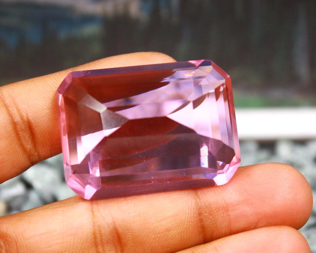 Wonderful Big Offer 161.80 Carat Pink Topaz Lab Created Emerald Shape Certified Gemstone SN634