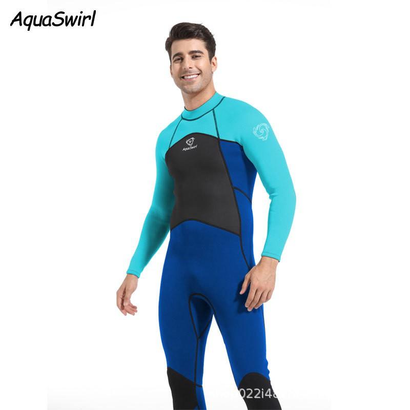 3mm Mens Full Wetsuit Scuba Diving Snorkeling Surfing Swimming With Long Sleeve Pants Front Zip