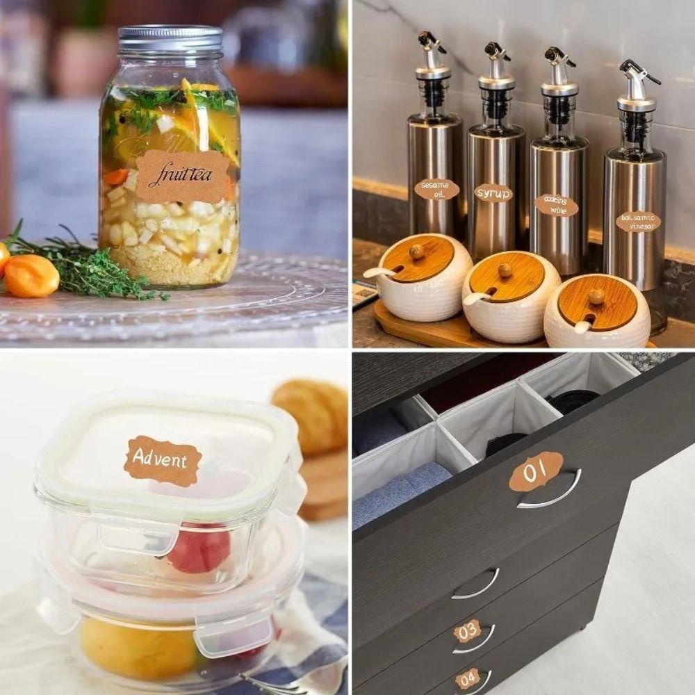 300Pcs/Roll DIY Sealing Jar Tag Organizer Label Baking Sticker Kraft Paper Stickers