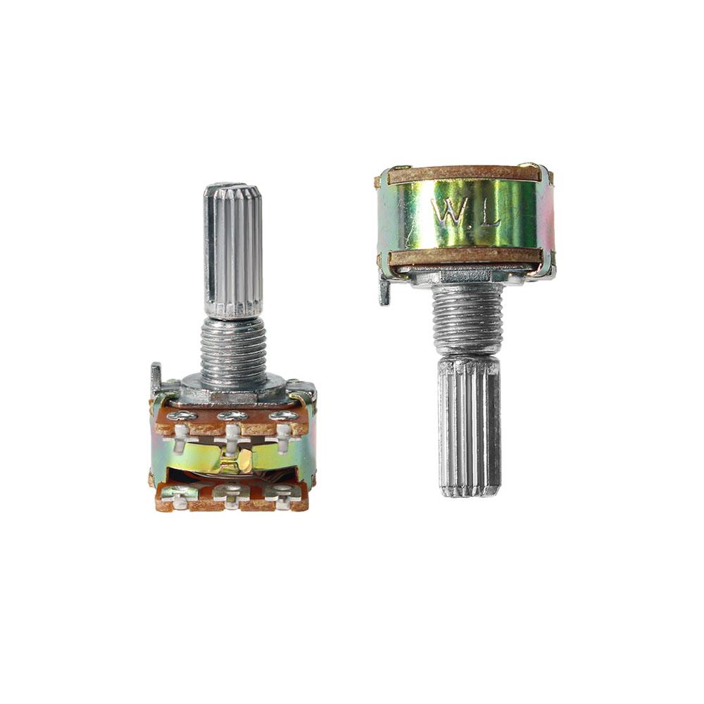 10 Stück WH148 Potentiometer B1K B2K B5K B10K B20K B50K B100K B500K Lineare Potentiometer 6-Pin 20mm Schaft mit Muttern und Unterlegscheiben Kit