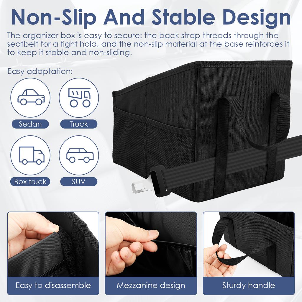 Car Trunk Storage Box Folding Automotive Backseat Trunk Cargo Organiser Bin Multi-Purpose For SUV MPV Auto Seat Back Box