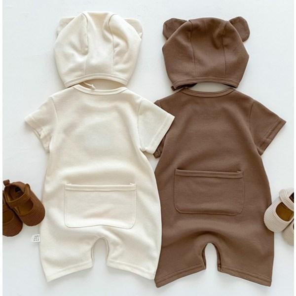 Joy Multi Baby Bear Bear Short Sleep Waffle Space Suit + Bonnet Set size 73, Korea best childrens clothes