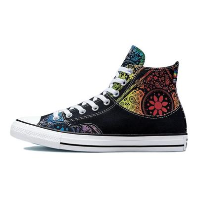 Chuck Taylor All Star Orgulho Casual e Versátil Sapatos de Plataforma de Cano Alto Unissex Preto e Verde