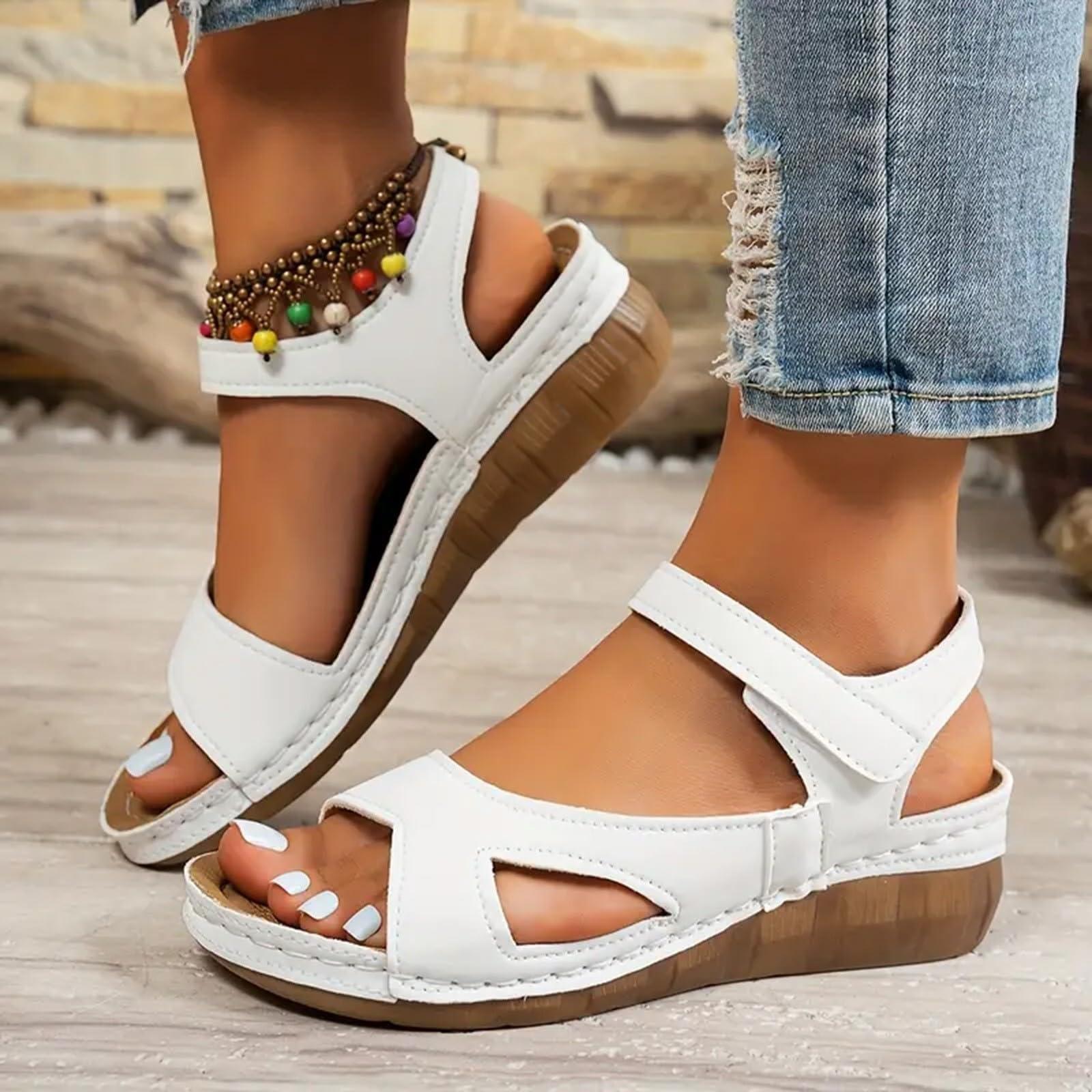 

Женские эспадрильи-сандалии с открытым носком, удобные, стильные, на толстой подошве, модные, большого размера, легкие шлепанцы, нарядная летняя обувь для ходьбы, шлепанцы 37 белый